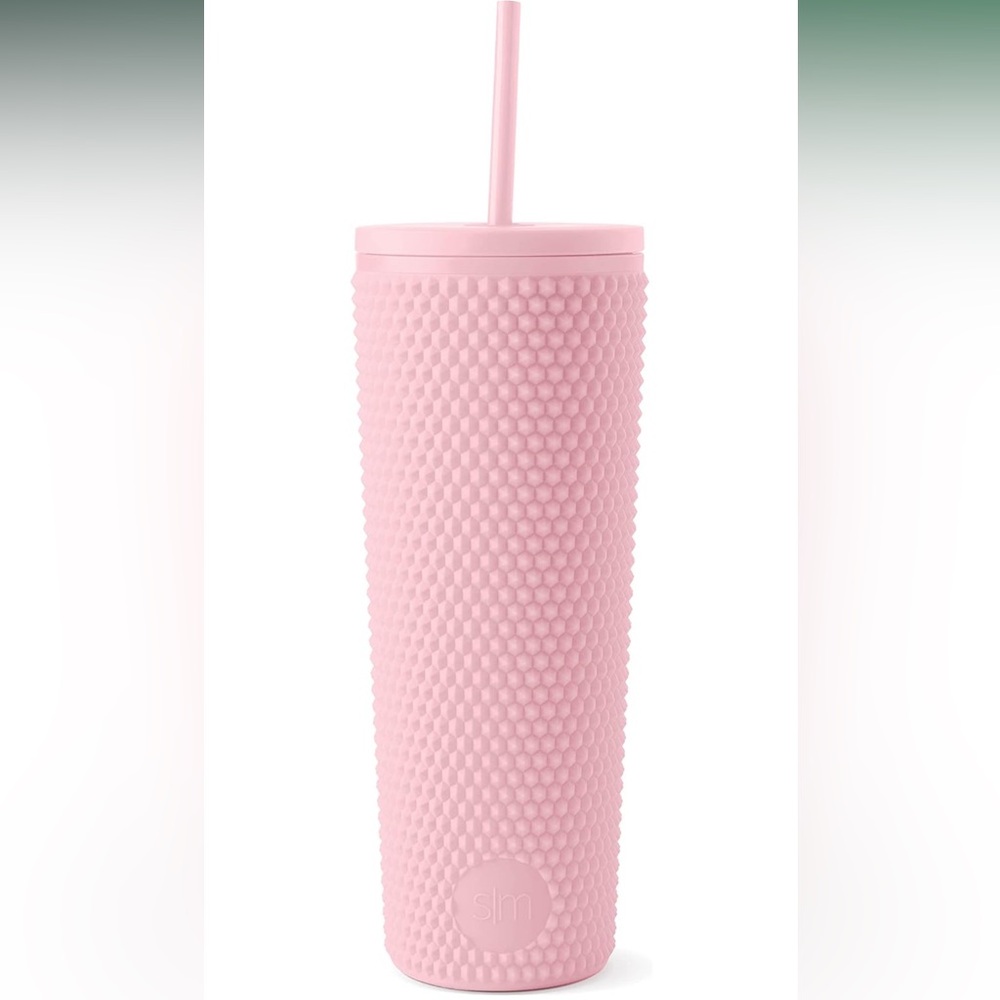 SimplyModern Pink Textured Tumbler with Straw